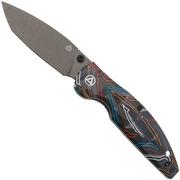 QSP Knife Turtle Punk QS158-A2 Ceramic Coated 14C28N Colorful G10, couteau de poche, Keanu Alfaro design 