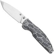 QSP Knife Turtle Punk QS158-B1 Stonewashed 14C28N Black White G10, zakmes, Keanu Alfaro design