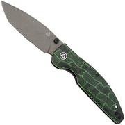 Nóż składany QSP Knife Turtle Punk QS158-C2 Ceramic Coated 14C28N Black Green G10, projekt Keanu Alfaro