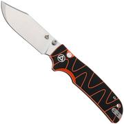 QSP Knife Kali QS159-D1 Stonewashed 14C28N Black Orange G10, zakmes, Keanu Alfaro design