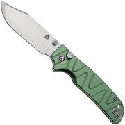 Nóż składany QSP Knife Kali QS159-E1 Stonewashed 14C28N Green Aluminium, projekt Keanu Alfaro