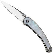 QSP Knife Dolphin 161-C Polished 14C28N, White Pearl Shell, Taschenmesser