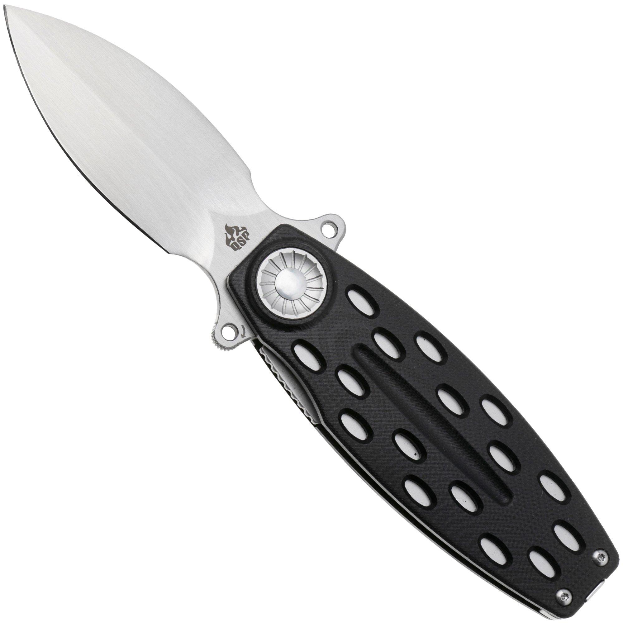 QSP Knife Beetle 162-A, Satin 14C28N, Black G10, couteau de poche