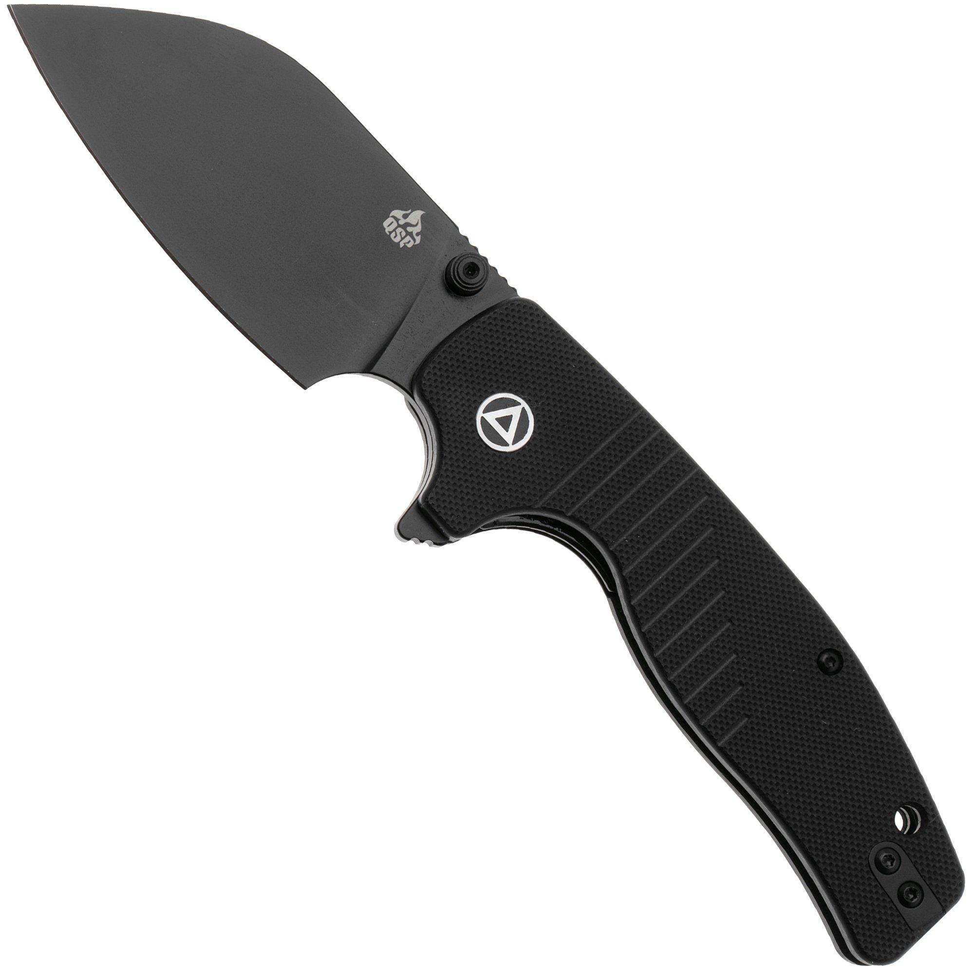 Nóż składany QSP Knife Chefmaster 163-A2, Black 14C28N, Black G10, projekt Keanu Alfaro
