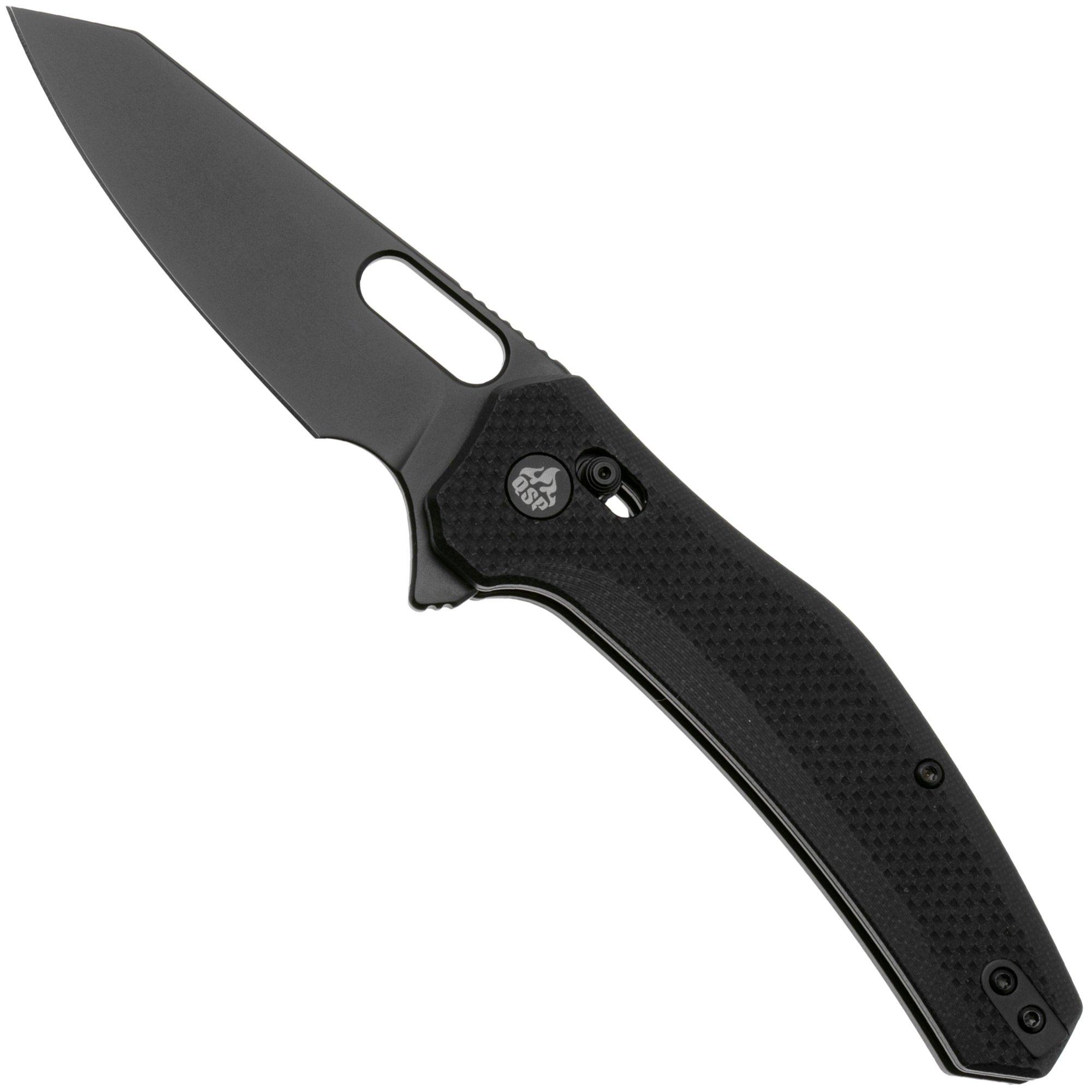 Nóż składany QSP Knife Emu 164-A2, Black 14C28N, Black Micarta