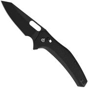 QSP Knife Emu 164-C2, Black 14C28N, Black Coarse G10, coltello da tasca