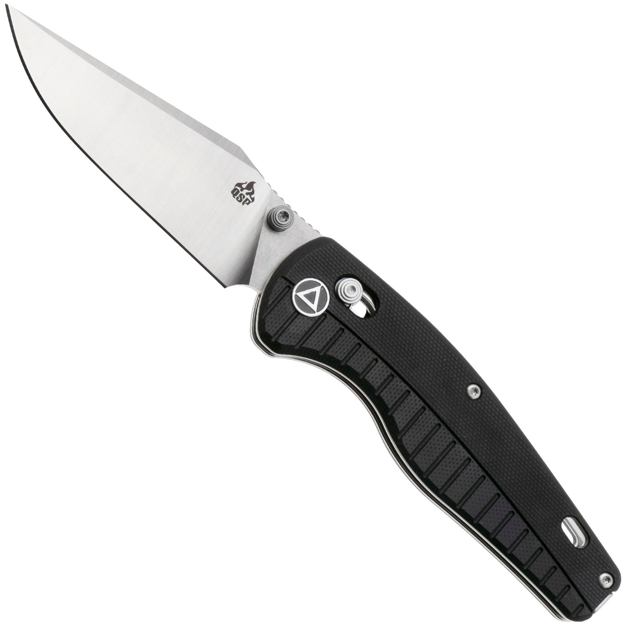 QSP Knife Reptile QS165-C1 Satin 14C28N, Black G10, pocket knife