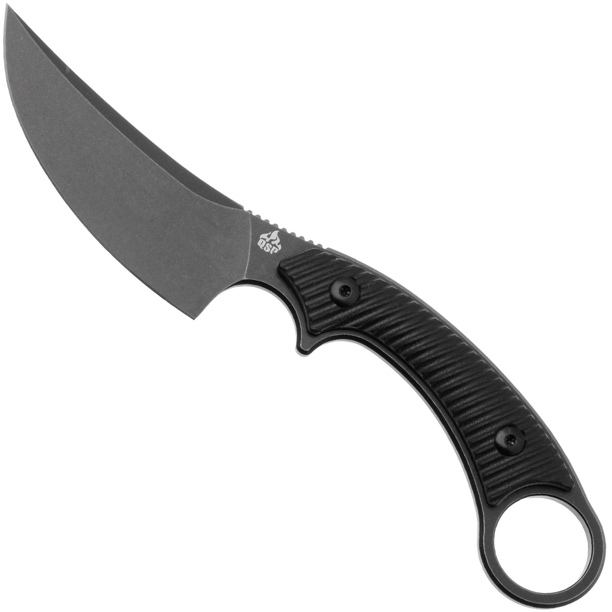 QSP Knife Viper QS166-A2 Blackwashed 10Cr15MoV, Black G10, fixed knife