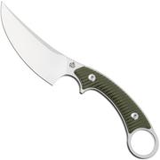 QSP Knife Viper QS166-B1 Stonewashed 10Cr15MoV, Green G10, vaststaand mes