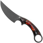 QSP Knife Viper QS166-C2 Blackwashed 10Cr15MoV, Tortoise Resin, vaststaand mes
