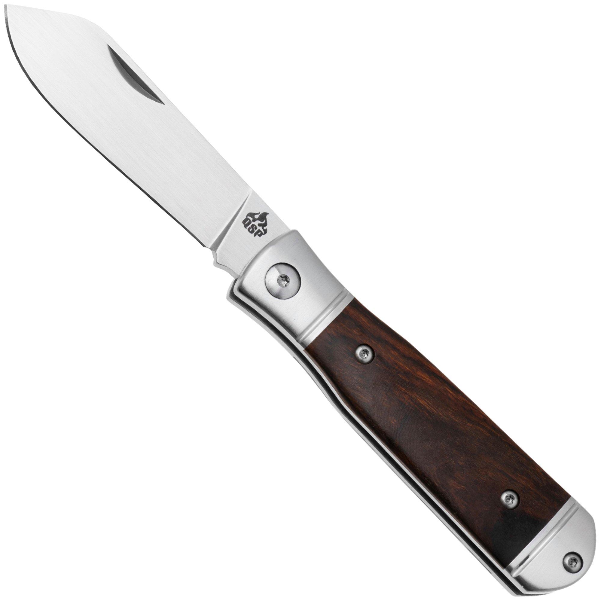 QSP Knife Jumping Jack QS167-D Satin 14C28N, Desert Ironwood, pocket knife
