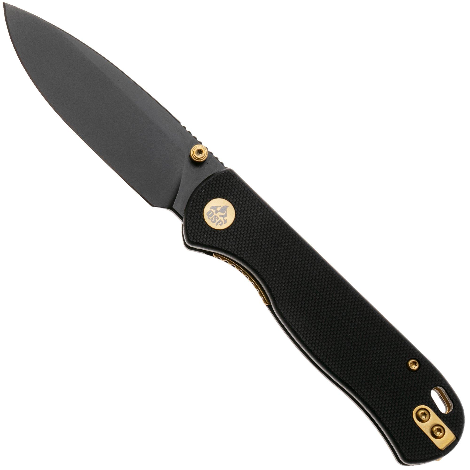 QSP Knife Ferret QS170-A2, Black Nitro-V, Black G10 zakmes