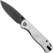 Afbeelding voor QSP Knife Ferret QS170-D2, Black Nitro-V, White Aluminum Foil G10 zakmes