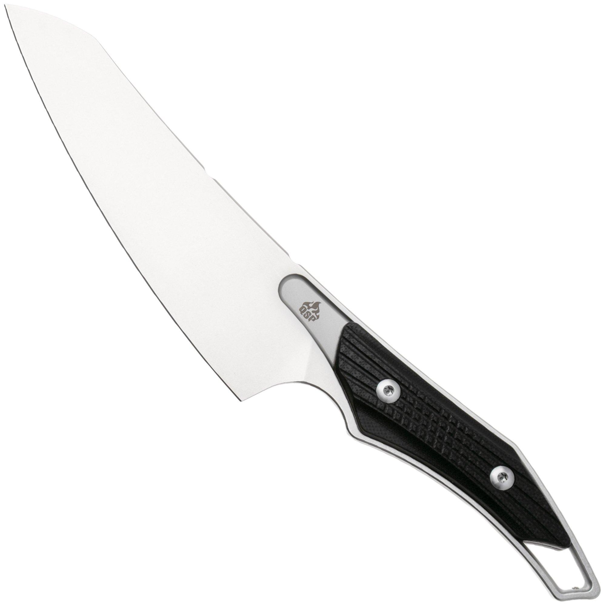 QSP Knife T-Cook QS172-A1, Stonewashed Nitro-V, Black G10 Fahrtenmesser