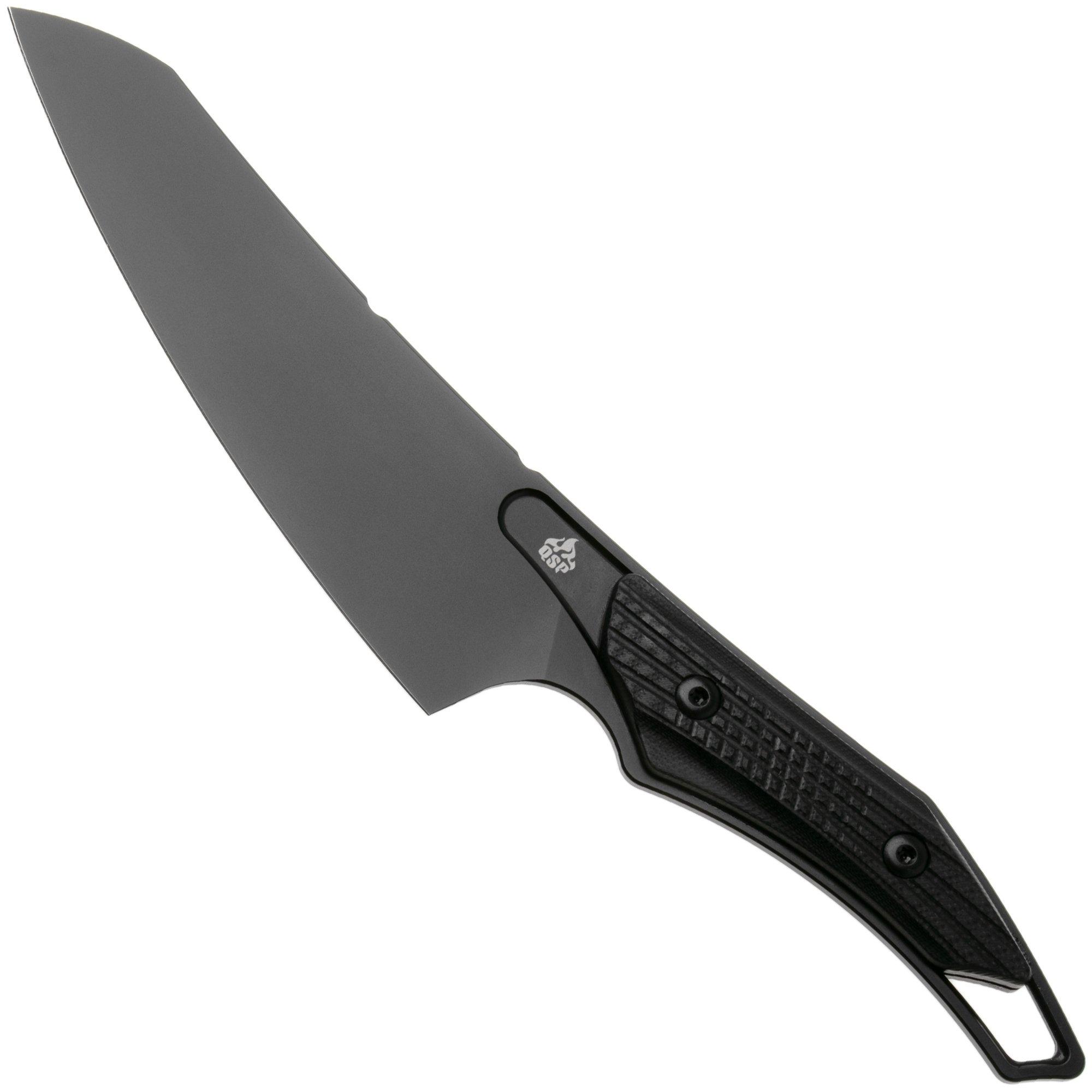 QSP Knife T-Cook QS172-A2, Black Nitro-V, Black G10 Fahrtenmesser
