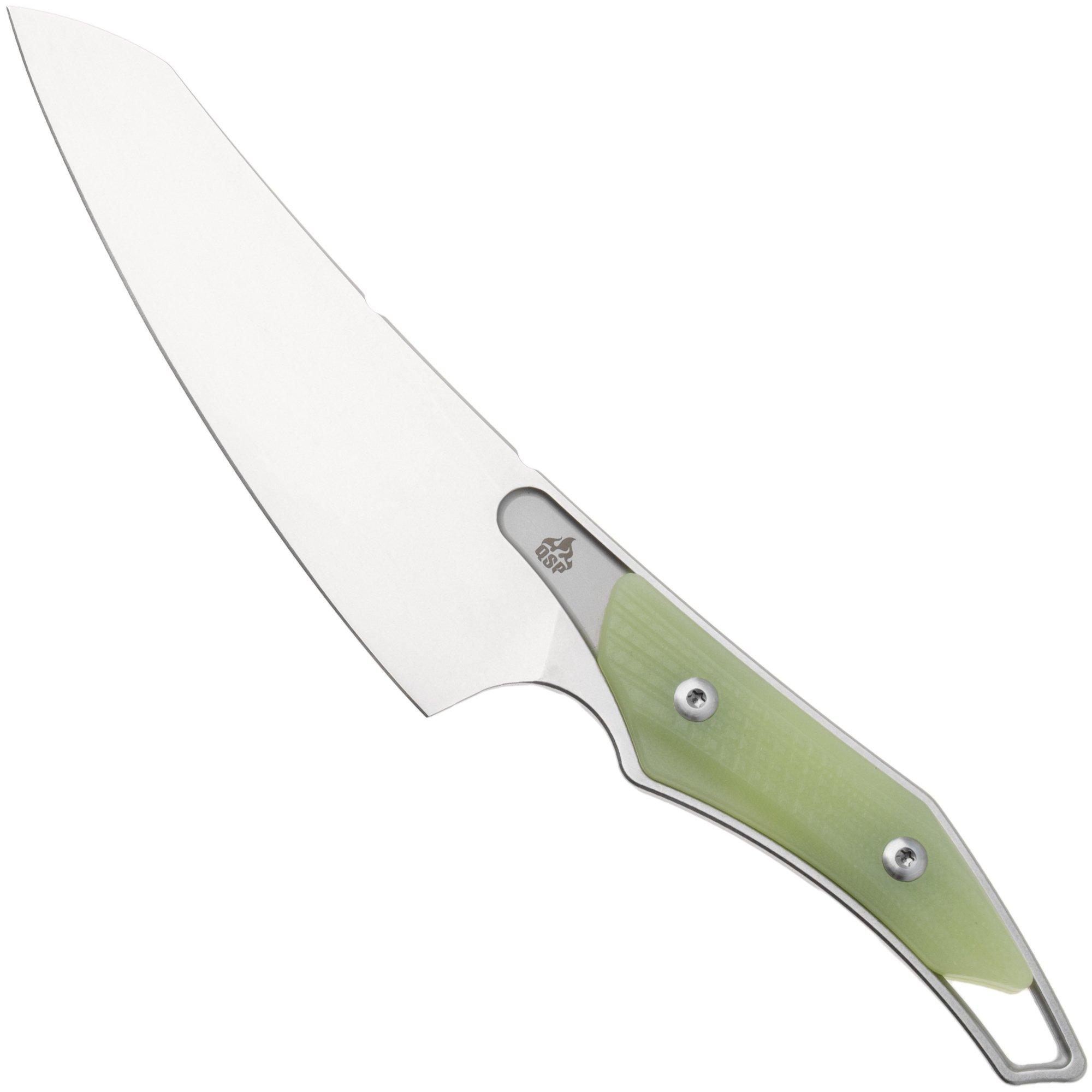 QSP Knife T-Cook QS172-B1, Stonewashed Nitro-V, Glow In The Dark G10 Fahrtenmesser