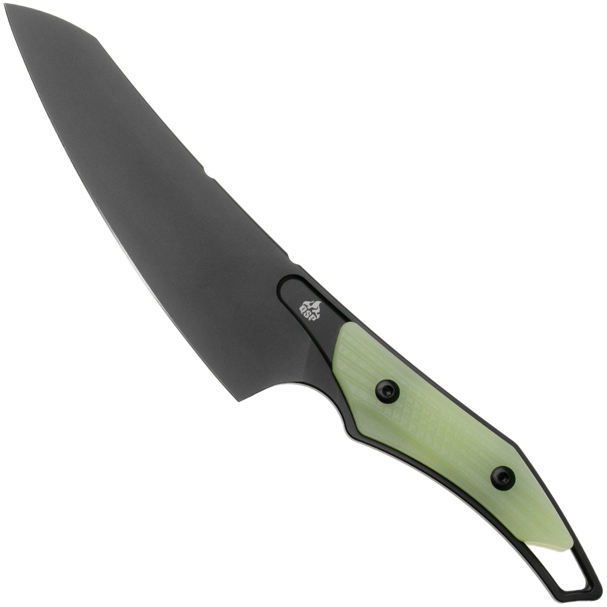 QSP Knife T-Cook QS172-B2, Black Nitro-V, Glow In The Dark G10 Fahrtenmesser
