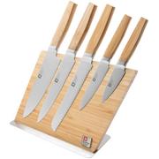 Richardson Sheffield Nomad bambou 11111K514K20 set de couteaux 5 pièces avec bloc à couteaux aimanté