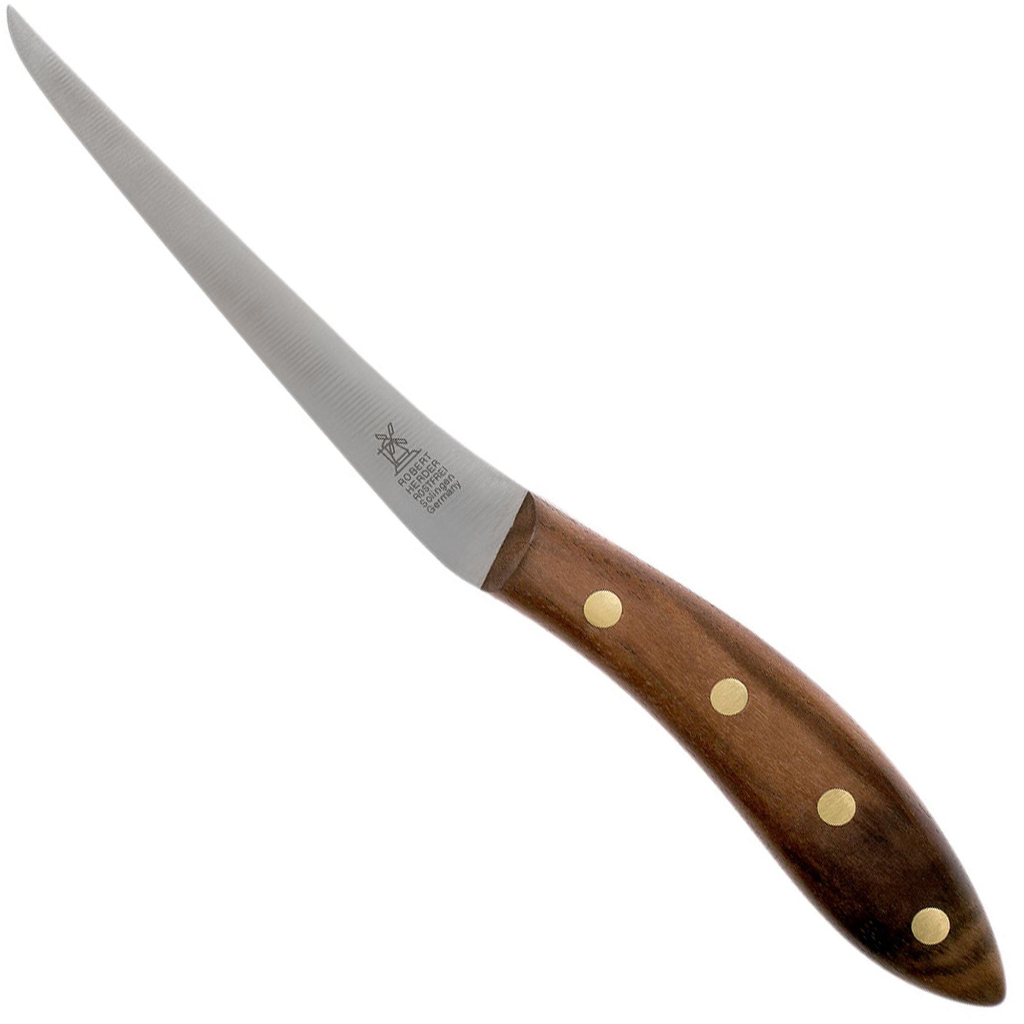 Nóż do filetowania Robert Herder Edwin Vinke's special, giętki, drewno orzecha włoskiego, 13 cm