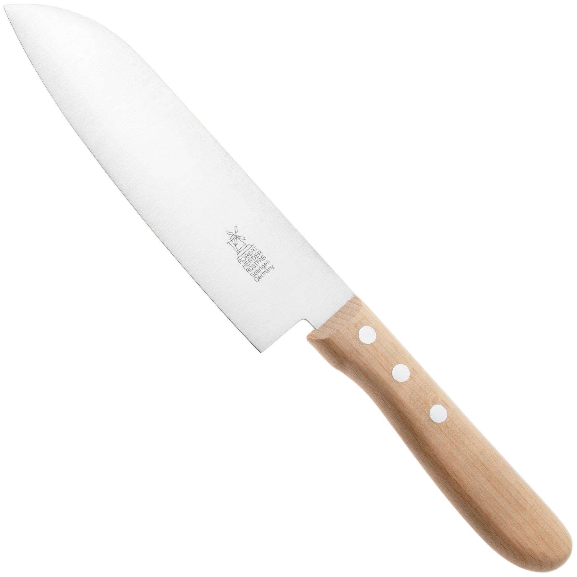 Robert Herder 1960625010002 roestvast staal, rood beukenhout, santoku, 16.5 cm