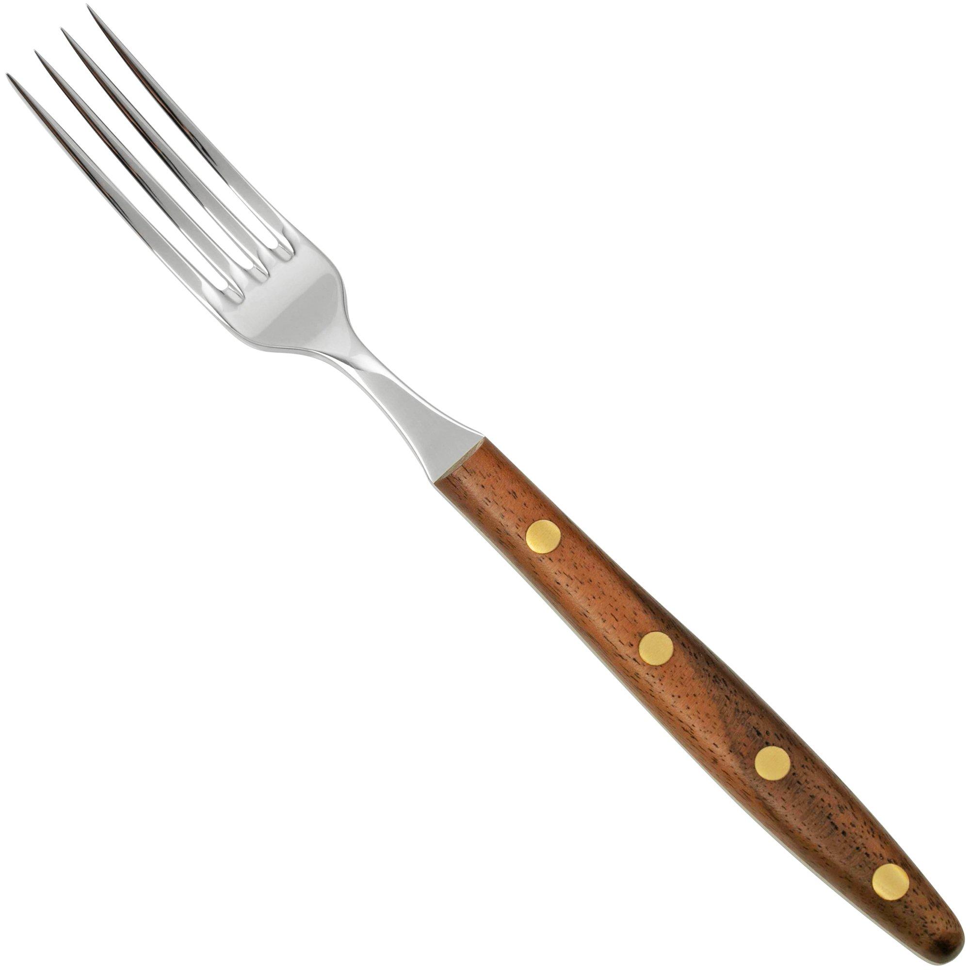 Robert Herder Fork Slim 2407000180000, 18/10 rostfreir Stahl, Walnussholz, Tischgabel