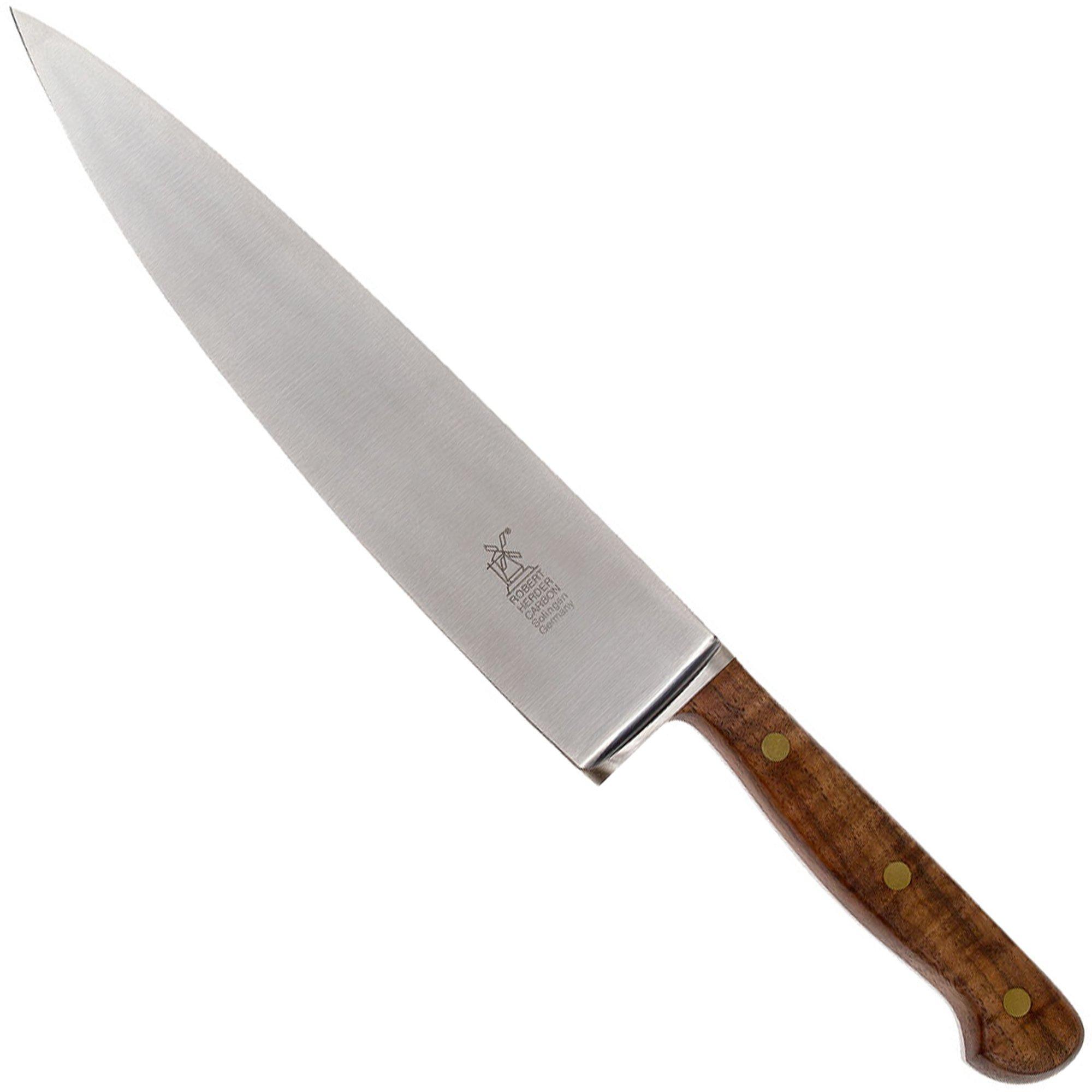 Robert Herder 1922 Kochmesser 23 cm Carbon, Walnuss