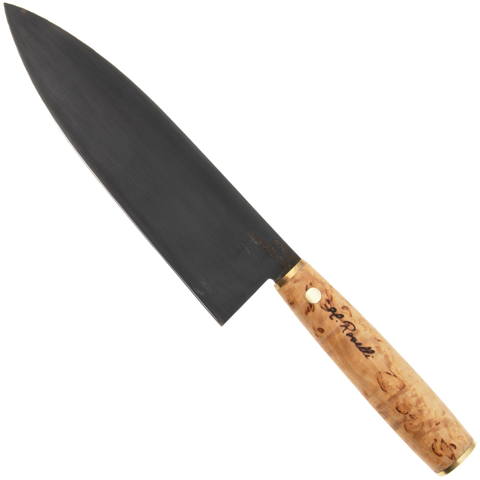 Roselli Gyuto Chef Knife R770 Carbon Steel, Curly Birch, koksmes, 19.5 cm