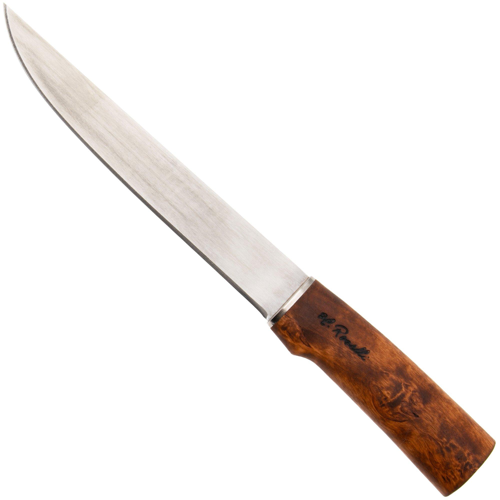 Roselli Big Fish Knife RW255 UHC, Stained Curly Birch, fileermes, 21 cm