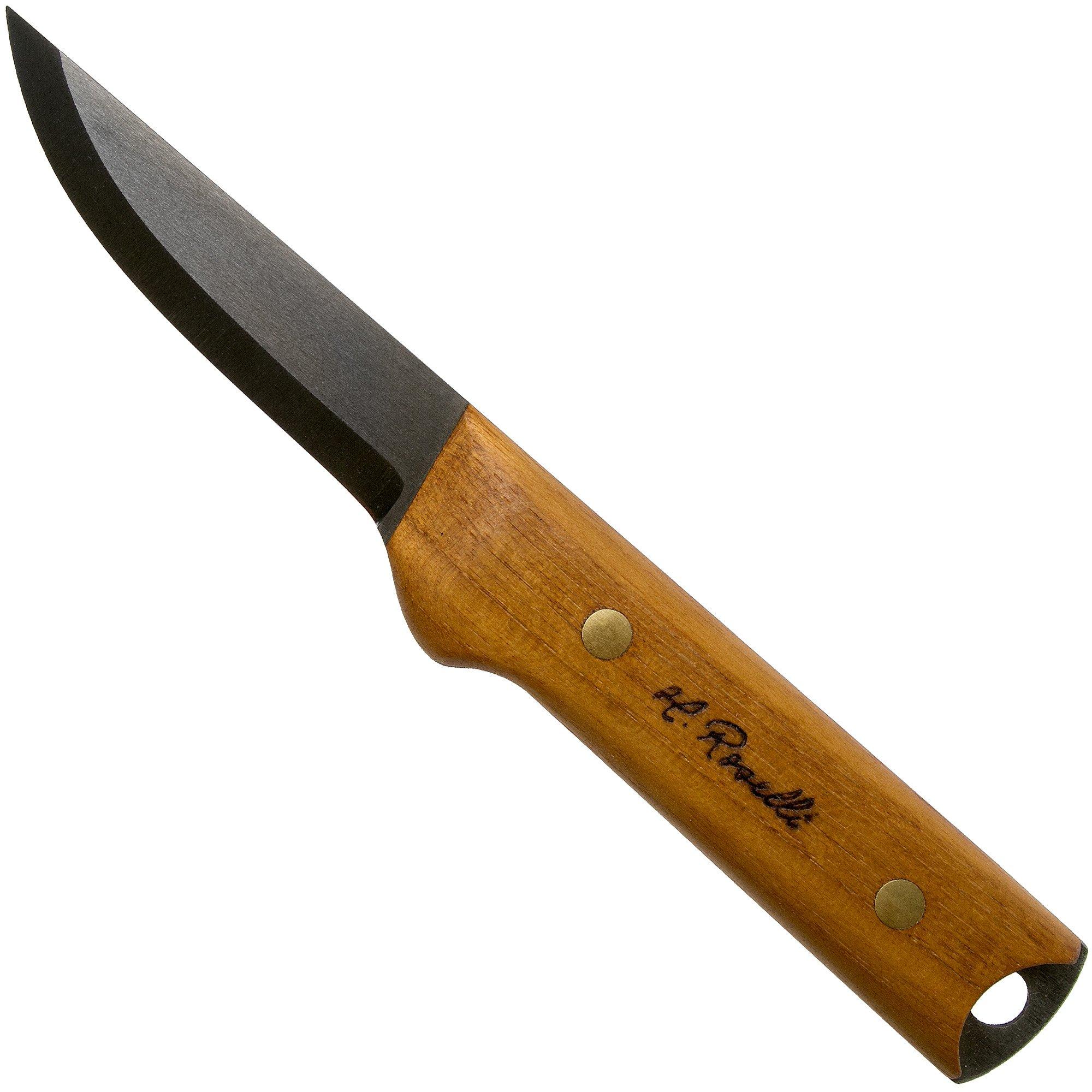 Roselli Big Heimo 4” Knife UHC RW40 leather sheath, outdoor knife 