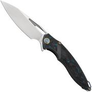 Rike RK1902B Blue fibra di carbonio, coltello da tasca