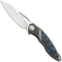 Afbeelding voor Rike Knife 1902 RK1902S Böhler M390, Titanium Blue Carbon Fiber, zakmes