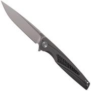 Rike RK803CH-DG Dark Grey, Coltello da tasca in fibra di carbonio intarsiata