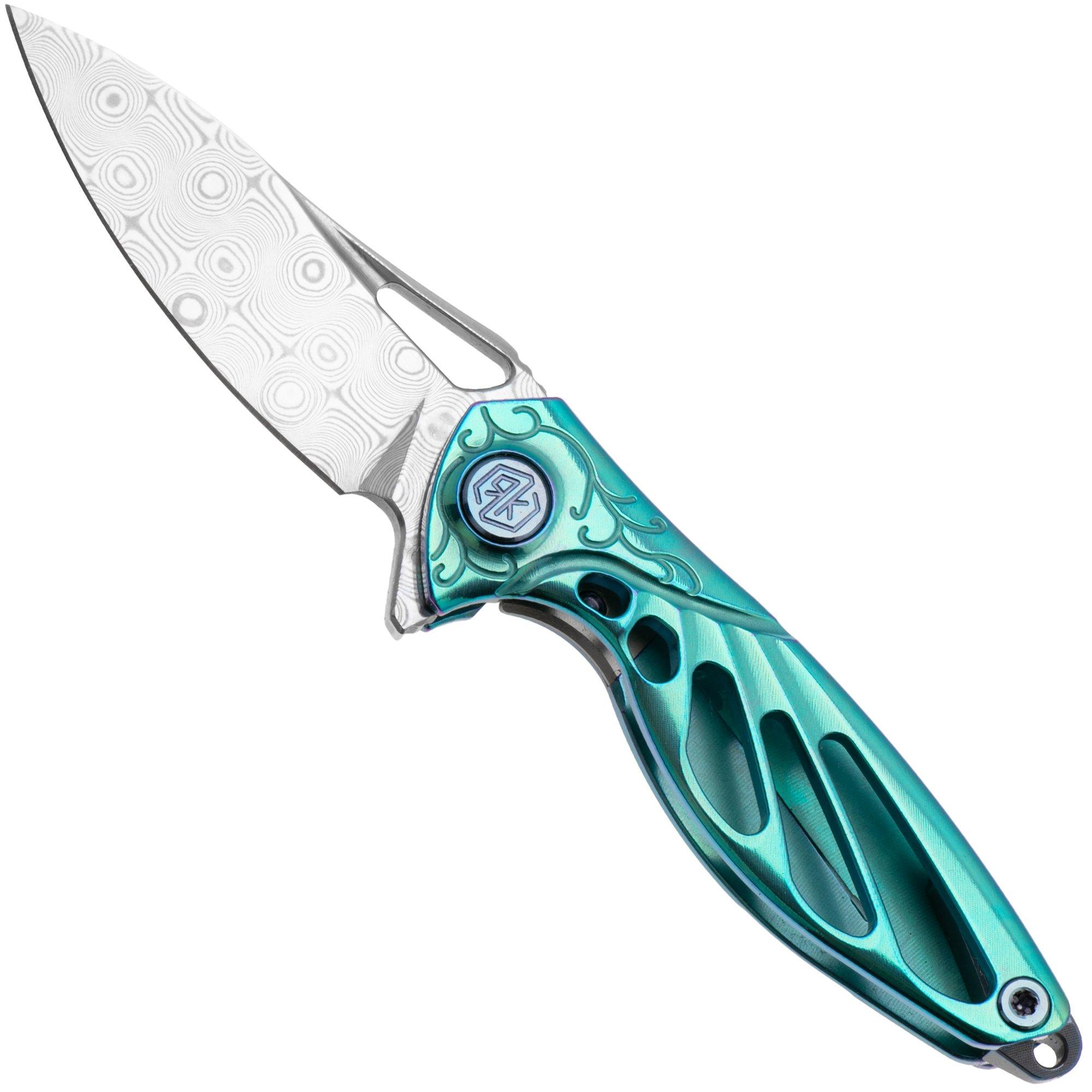 Nóż składany Rike Mini Hummingbird damascus, zielony