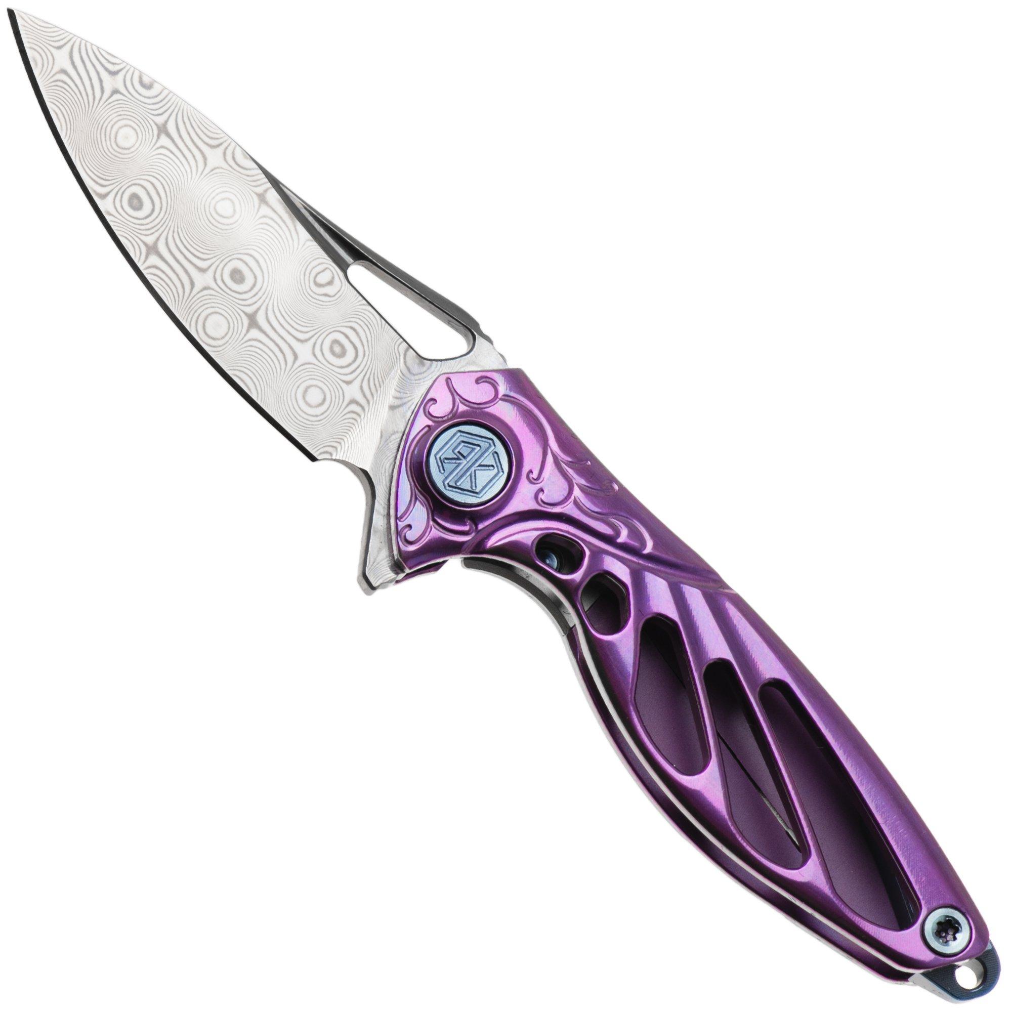 Rike Mini Hummingbird zakmes damascus, paars