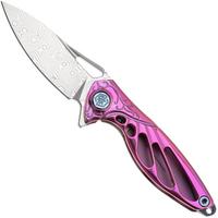 Afbeelding voor Rike Mini Hummingbird zakmes damascus, roze