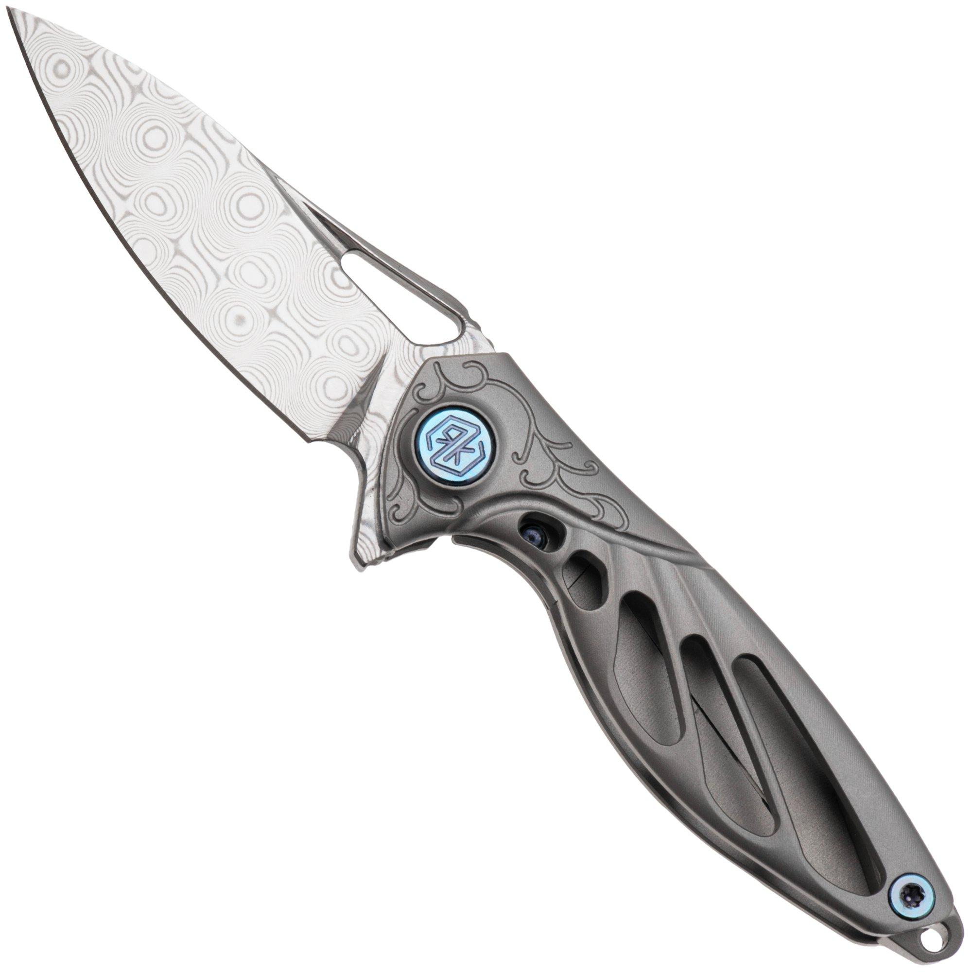 Rike Mini Hummingbird Taschenmesser Damast, Stonewashed