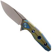 Rike Thor4s Gold-Blue M390 integral frame coltello da tasca