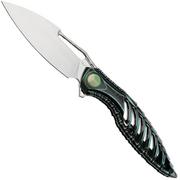 Rike Knife Thor6-M-BG Satin Böhler M390, Black Green Titanium, zakmes