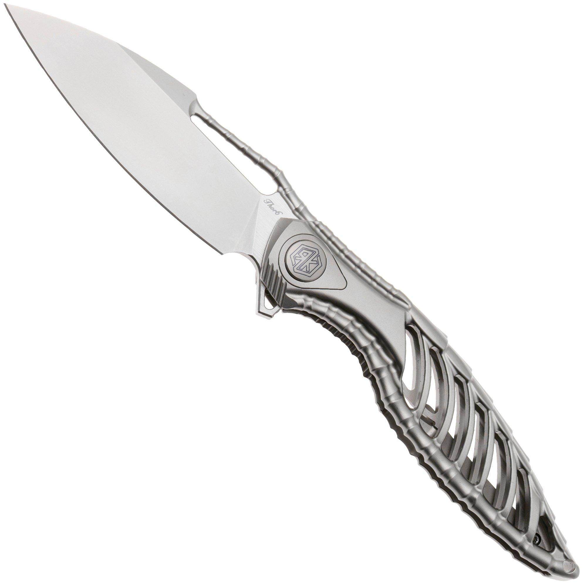 Rike Knife Thor6-M-P Bead Blasted Böhler M390, Titanium, pocket knife