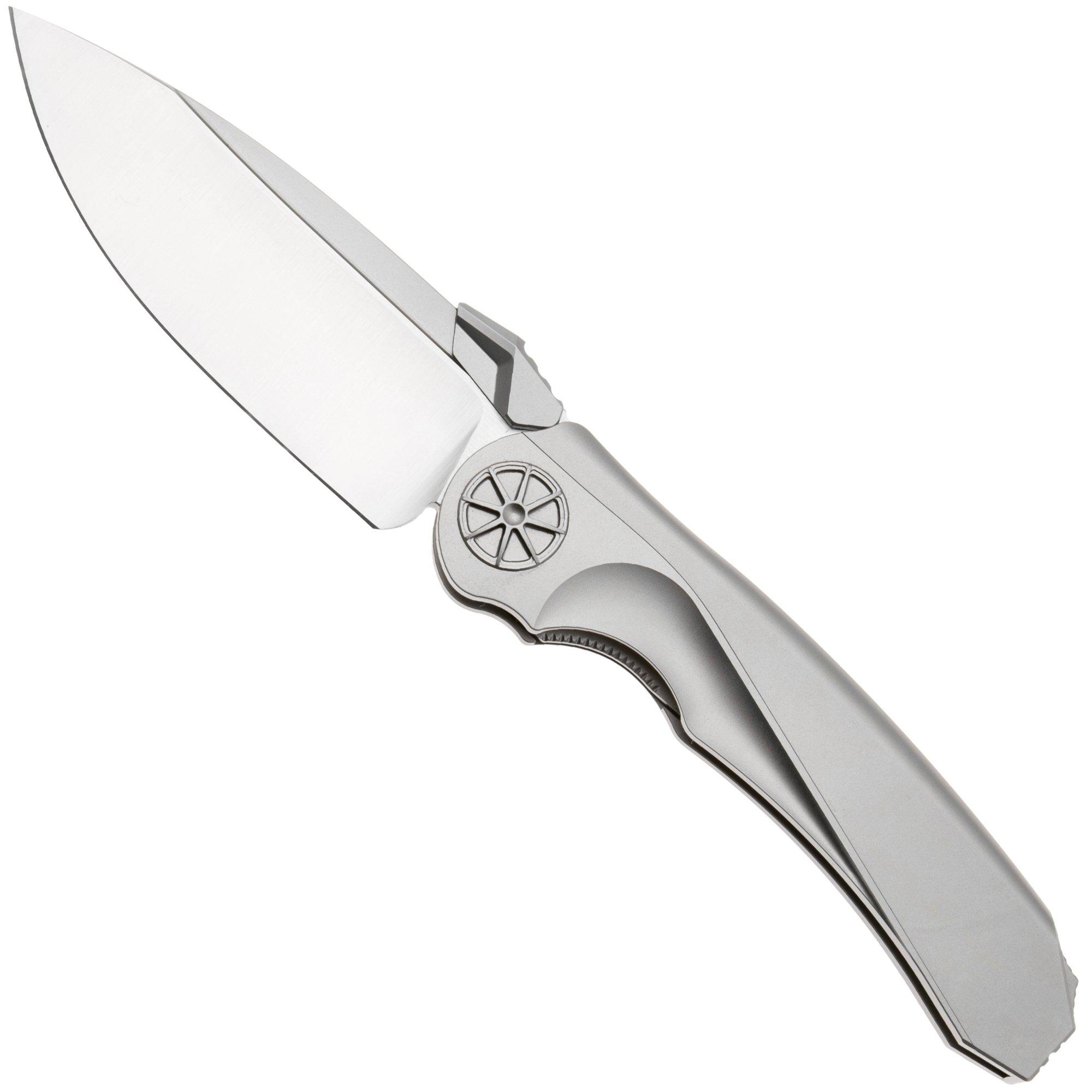 Rike Knife Tissot 1 Satin M390, Titanium, coltello da tasca
