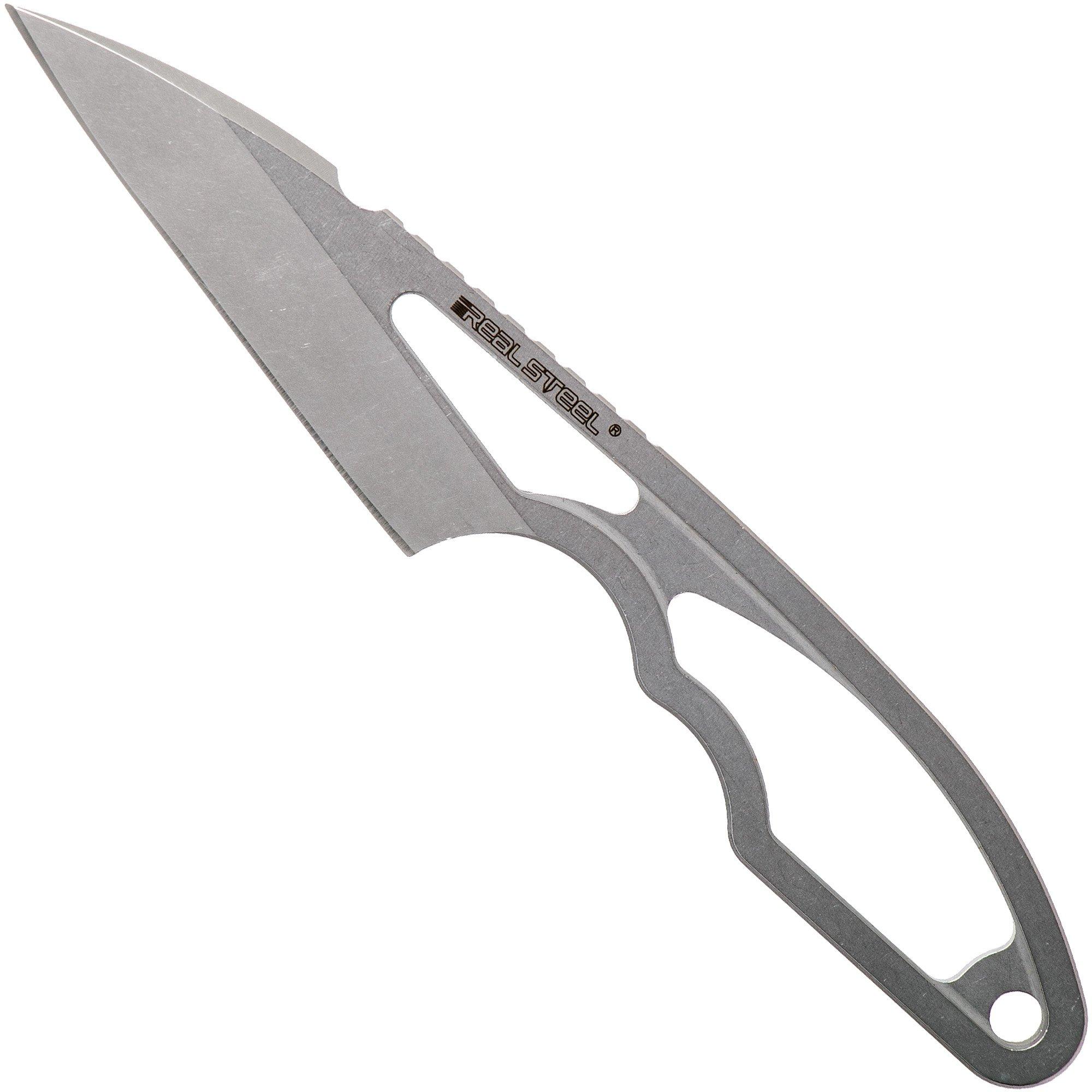 Real Steel Alieneck Hawkbill Fixed Blade Neck Knife (Stonewash)