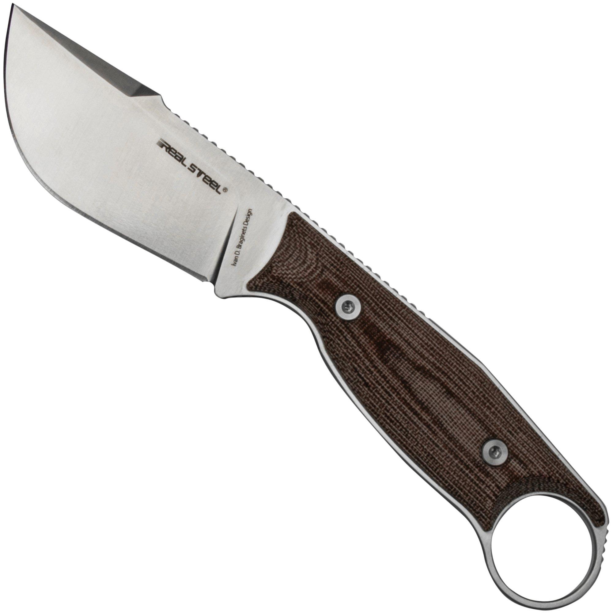 Nóż z głownią stałą Real Steel Furrier Skinner Red Micarta 3611RM, projekt Ivan Braginets
