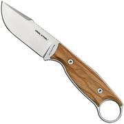 Real Steel Furrier Harpoon Olive Wood 3612W feststehendes Messer, Ivan Braginets Design