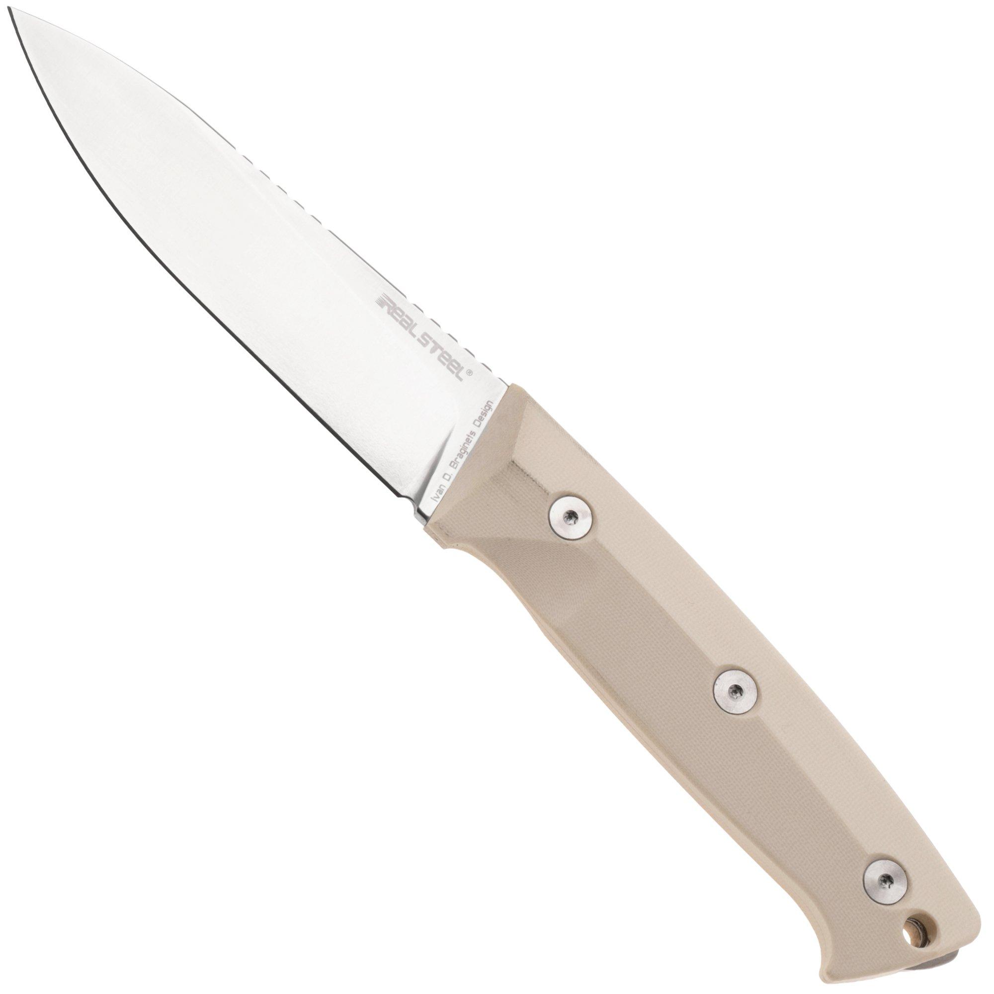 Real Steel Black Thorn 3621IS, Satin K110, Ivory G10 Fahrtenmesser, Ivan Braginets Design
