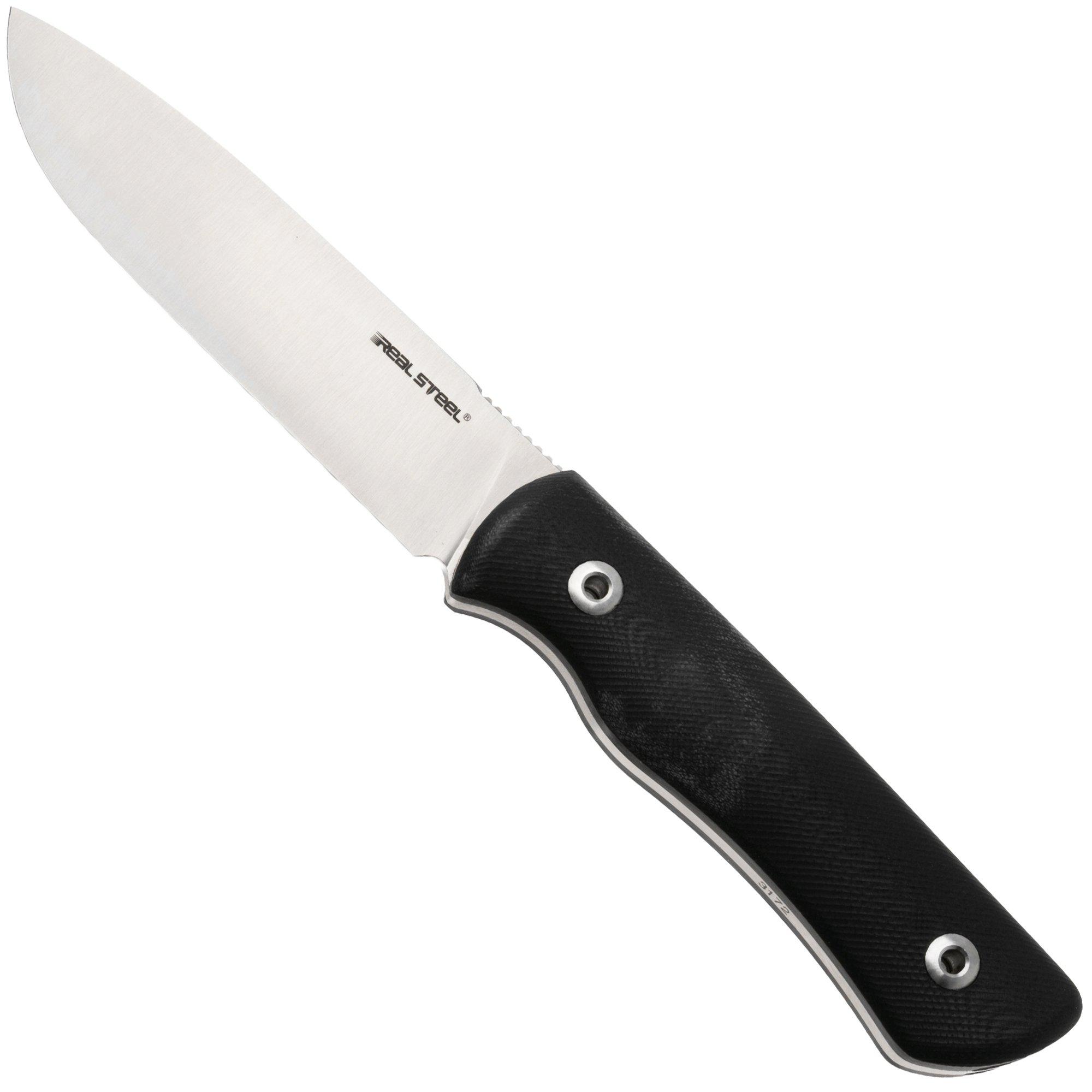 Real Steel Bushcraft Plus II Convex 3721C Black G10, Bushcraft Messer