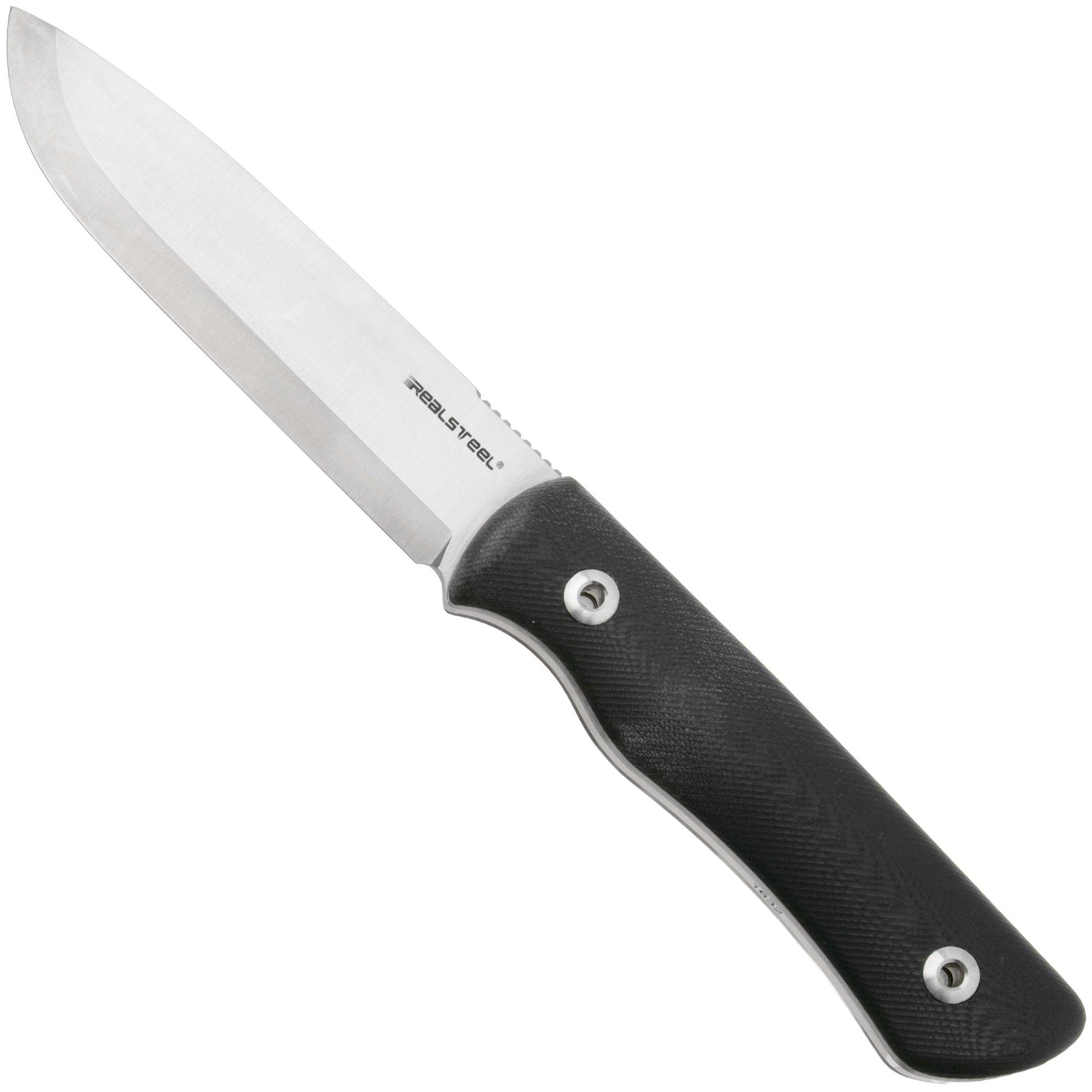 Real Steel Bushcraft Plus II Scandi 3721S Black G10, Bushcraft Messer
