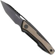 Real Steel Bullet 5221GM PVD S35VN, Black Titanium Green Micarta Inlay, zakmes