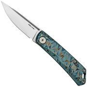 Real Steel Luna, Titanium Blue Geometry 7001TC-BG slipjoint pocket knife