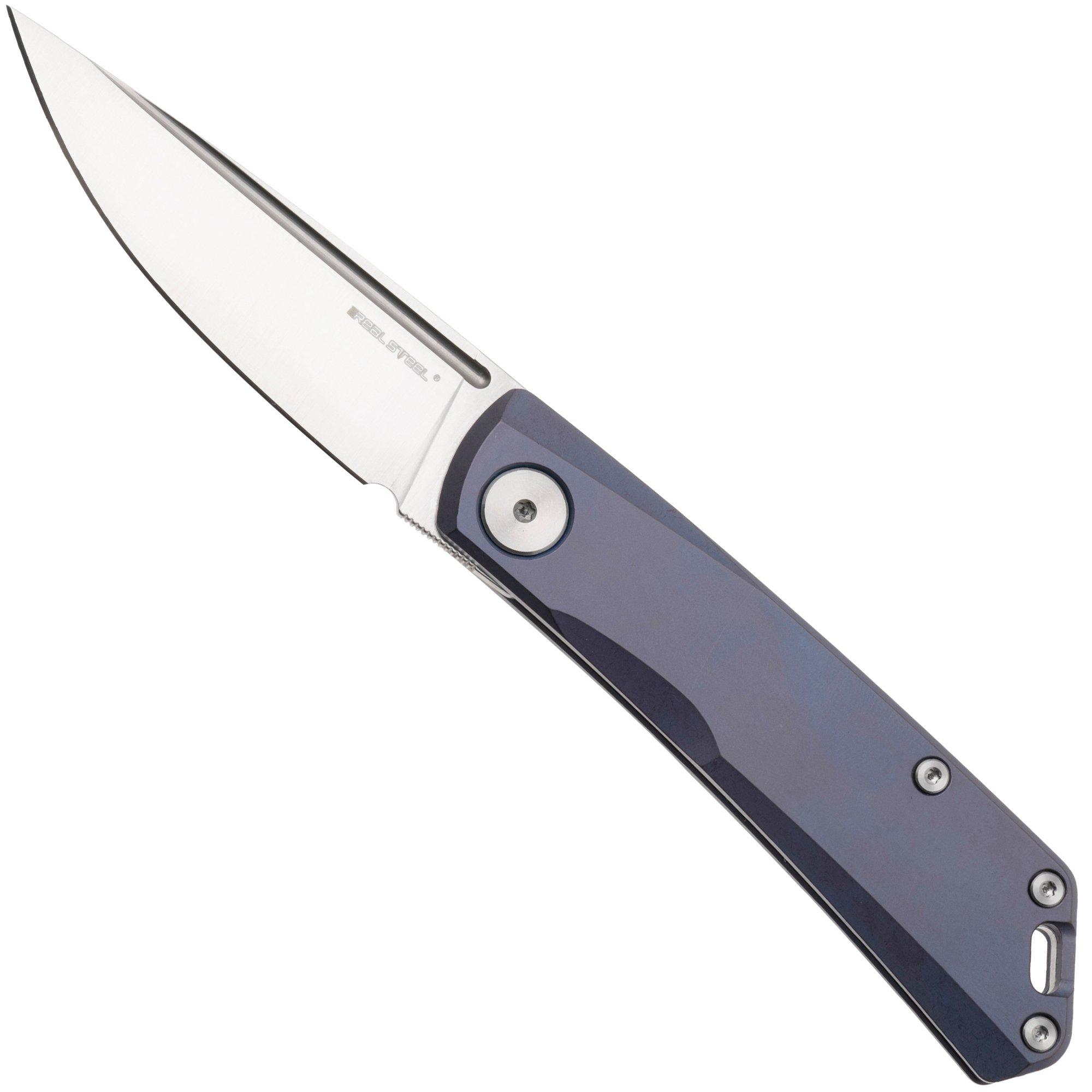 Real Steel Luna TS 7001TS03 Satin N690, Slate Blue Monochrome Titanium, zakmes, Jakub Wieczorkiewicz design