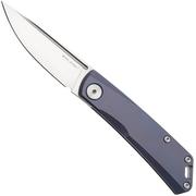Real Steel Luna TS 7001TS03 Satin N690, Slate Blue Monochrome Titanium, Taschenmesser, Jakub Wieczorkiewicz Design